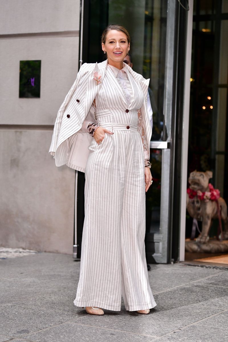 new york, ny august 19 blake lively poses outside the crosby hotel on august 19, 2018 in new york city photo by james devaneygc images