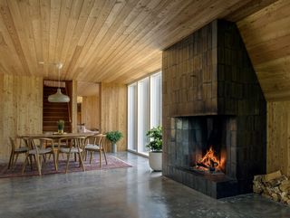 timber cabin interior