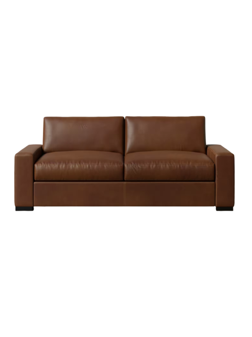 Genuine Leather Track Arm Sofa 