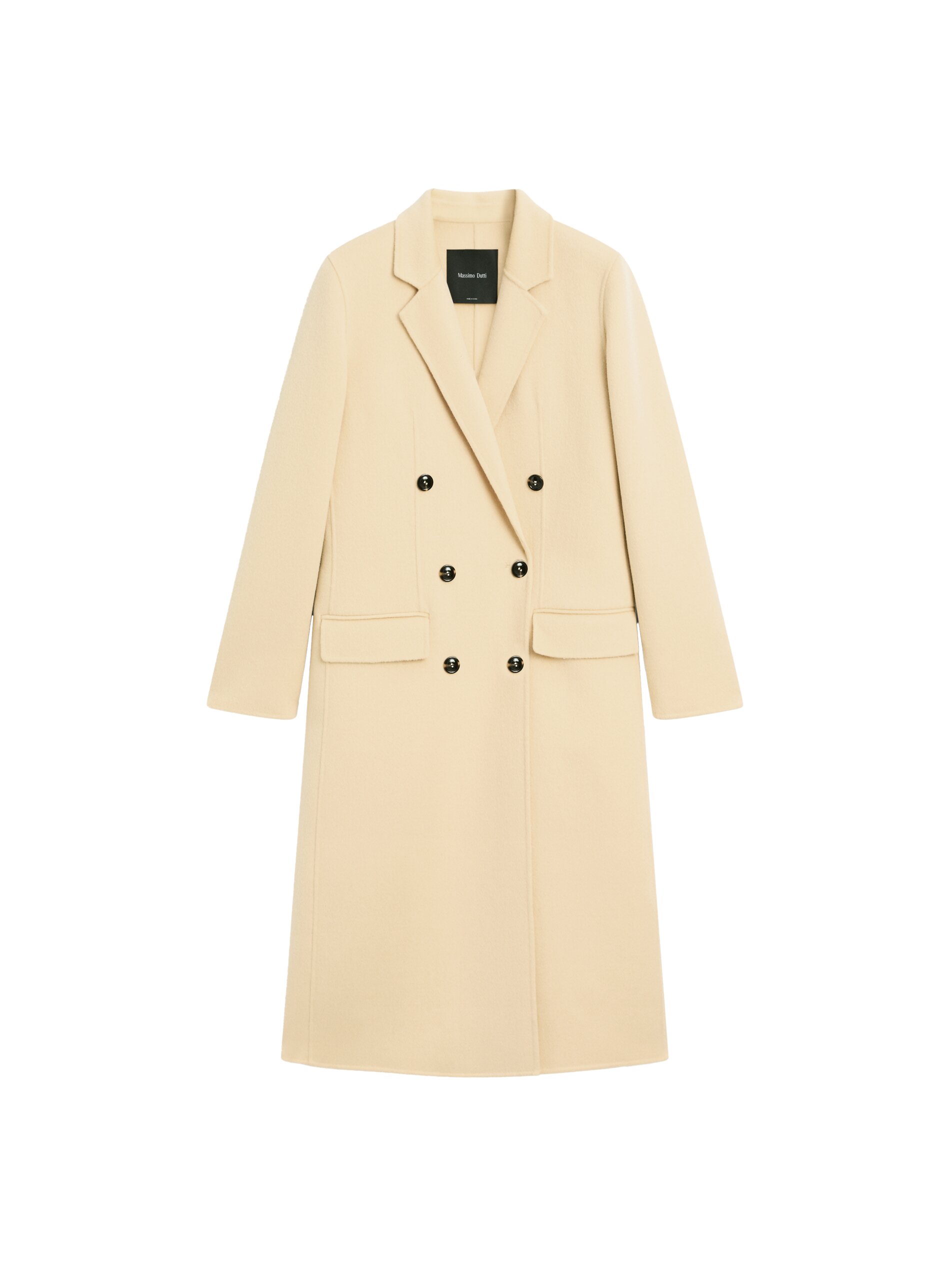Long Wool Blend Surplice Coat