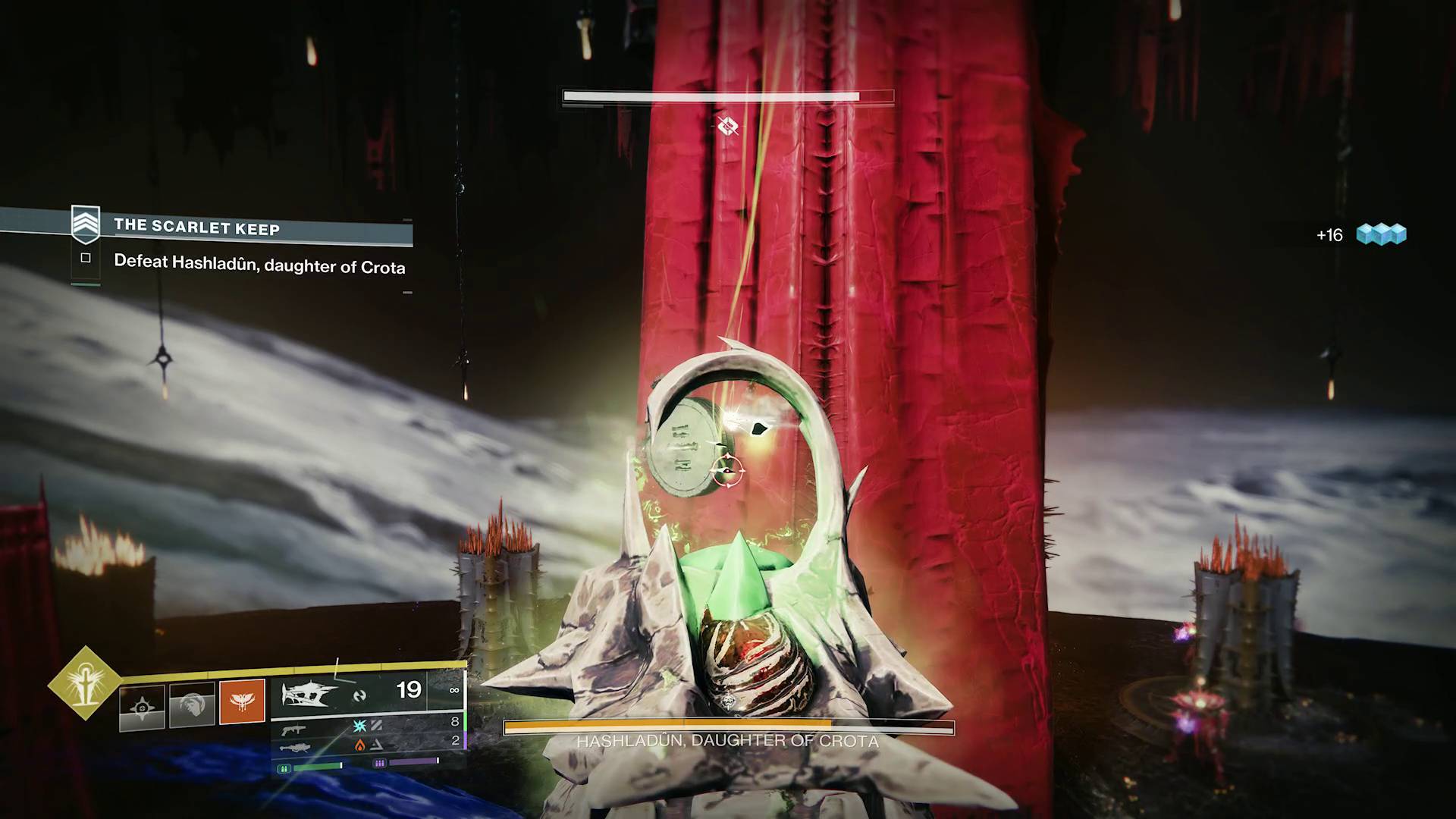 Destiny 2 Hive Runes in the Scarlet Keep strike being shot by Osteo Striga weapon of sorrow