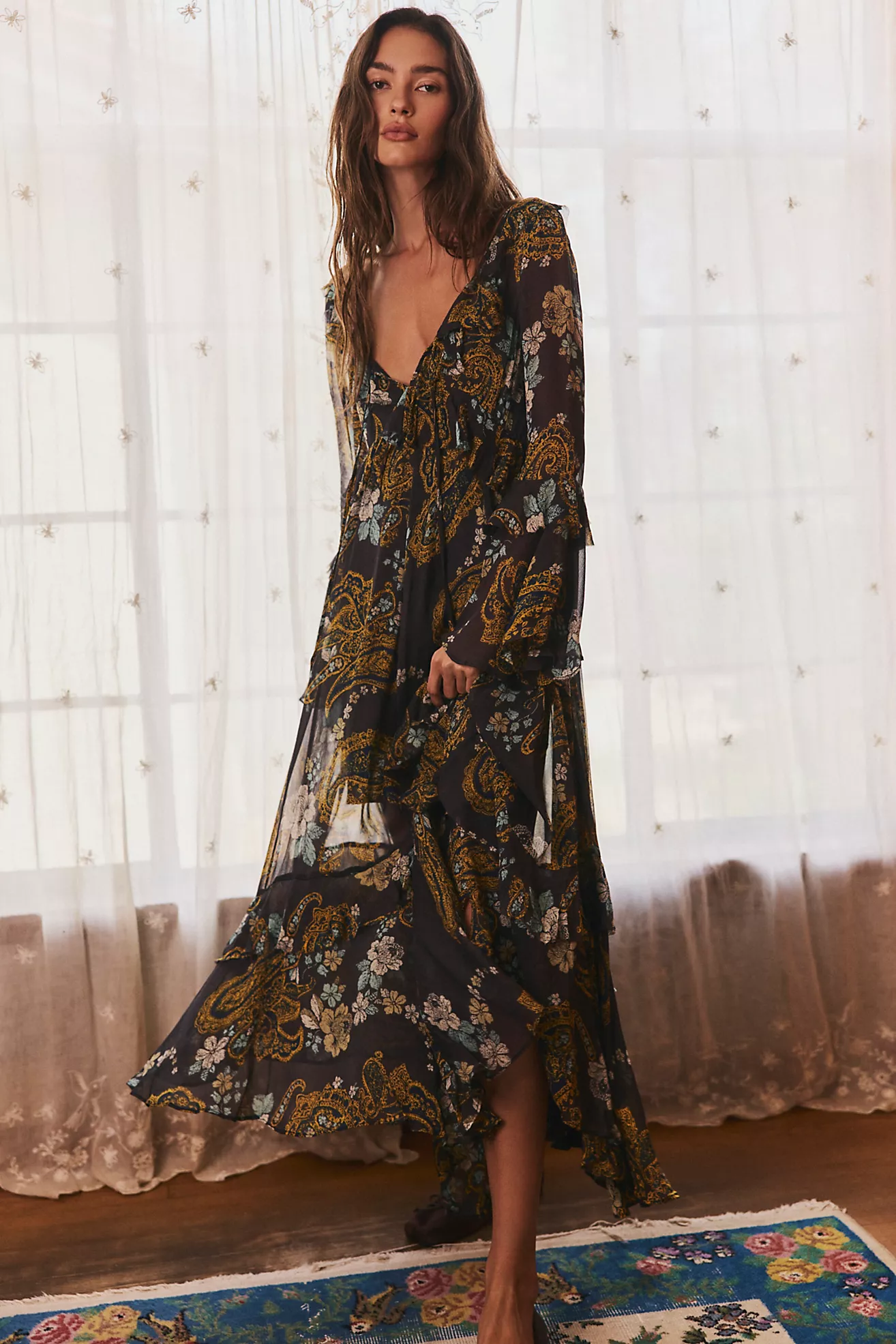 Paisley Petals Maxi Dress