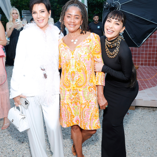 Kris Jenner, Doria Ragland, and Kim Kardashian attend the TIAH 5th Anniversary Soiree at Private Residence on August 26, 2023 in Los Angeles, California.