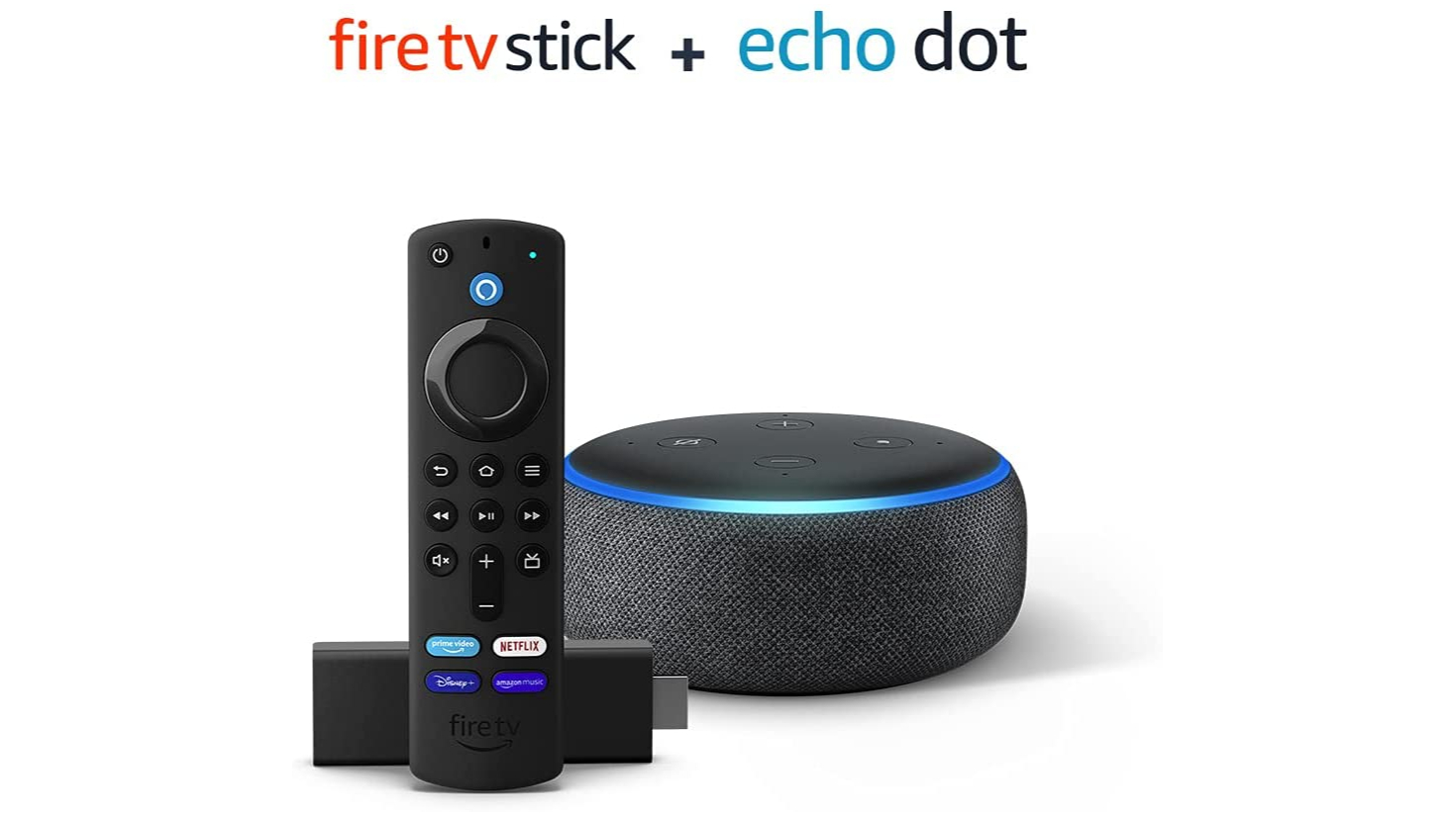 Amazon Fire TV key and echo dot one white