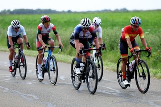 The breakaway in the Paris 2024 women's Olympic road race.