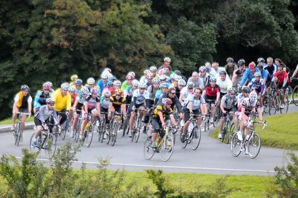 Lance Armstrong leads more than one thousand people on a ride through Phoenix Park in Dublin, Ireland.
