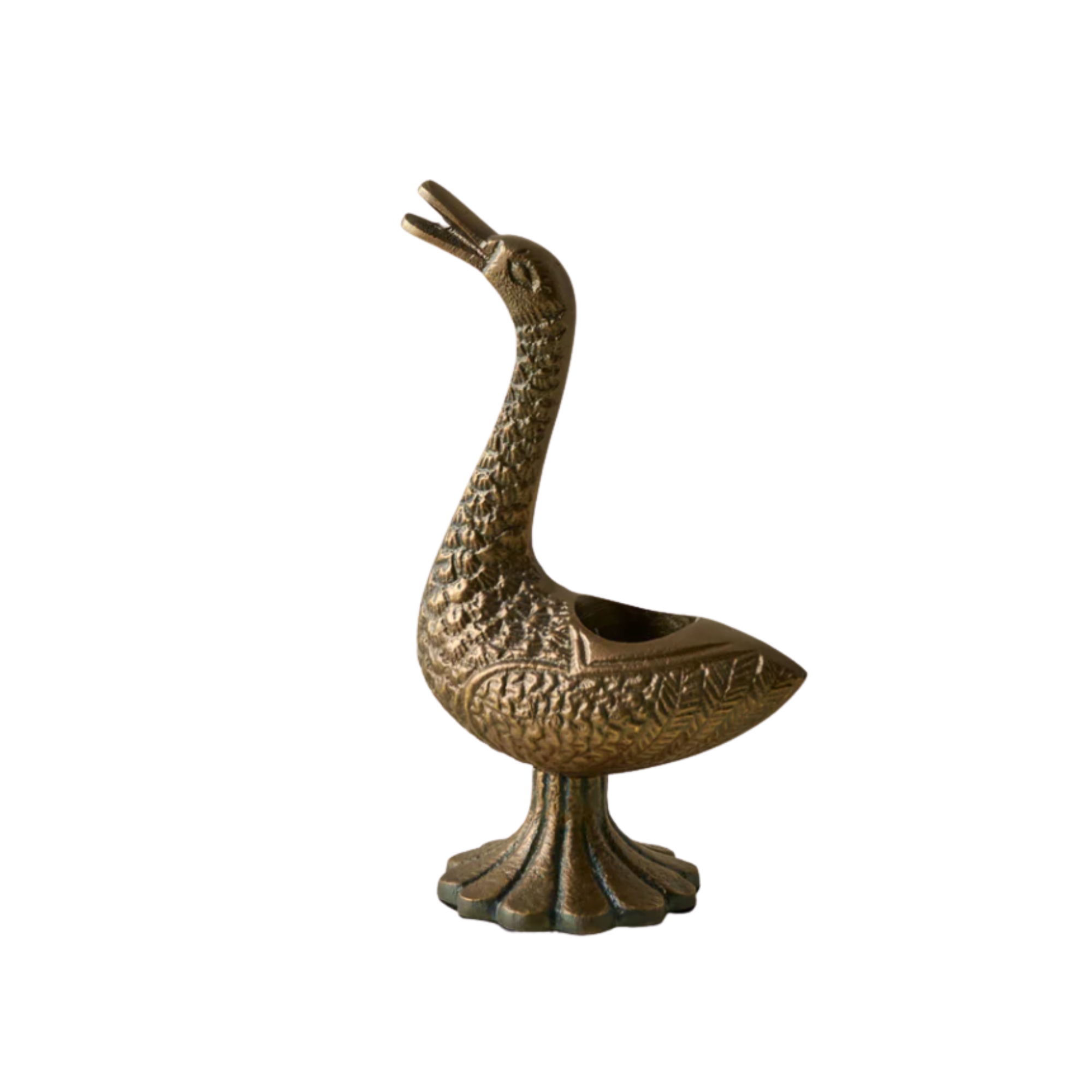 a duck shaped candle holder