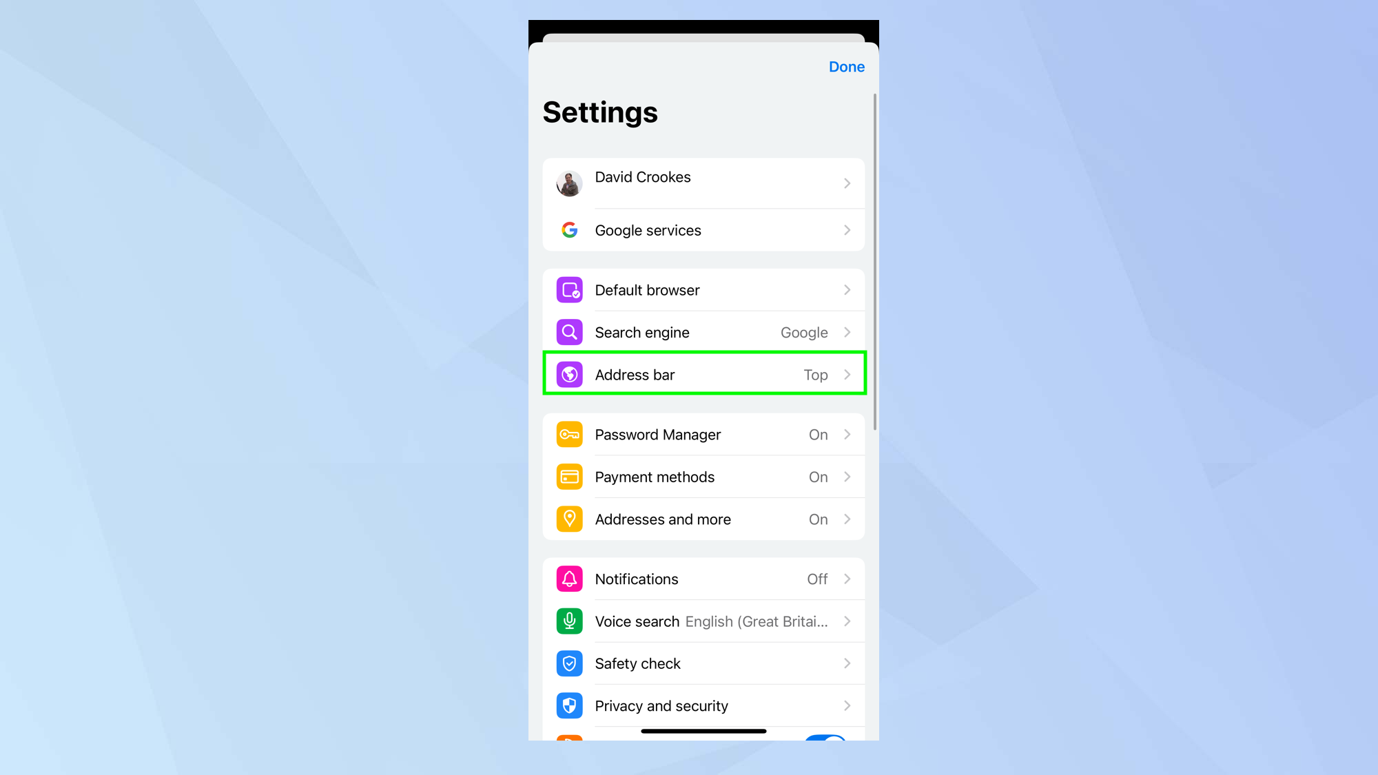 How to move Chrome&amp;rsquo;s address bar to the bottom