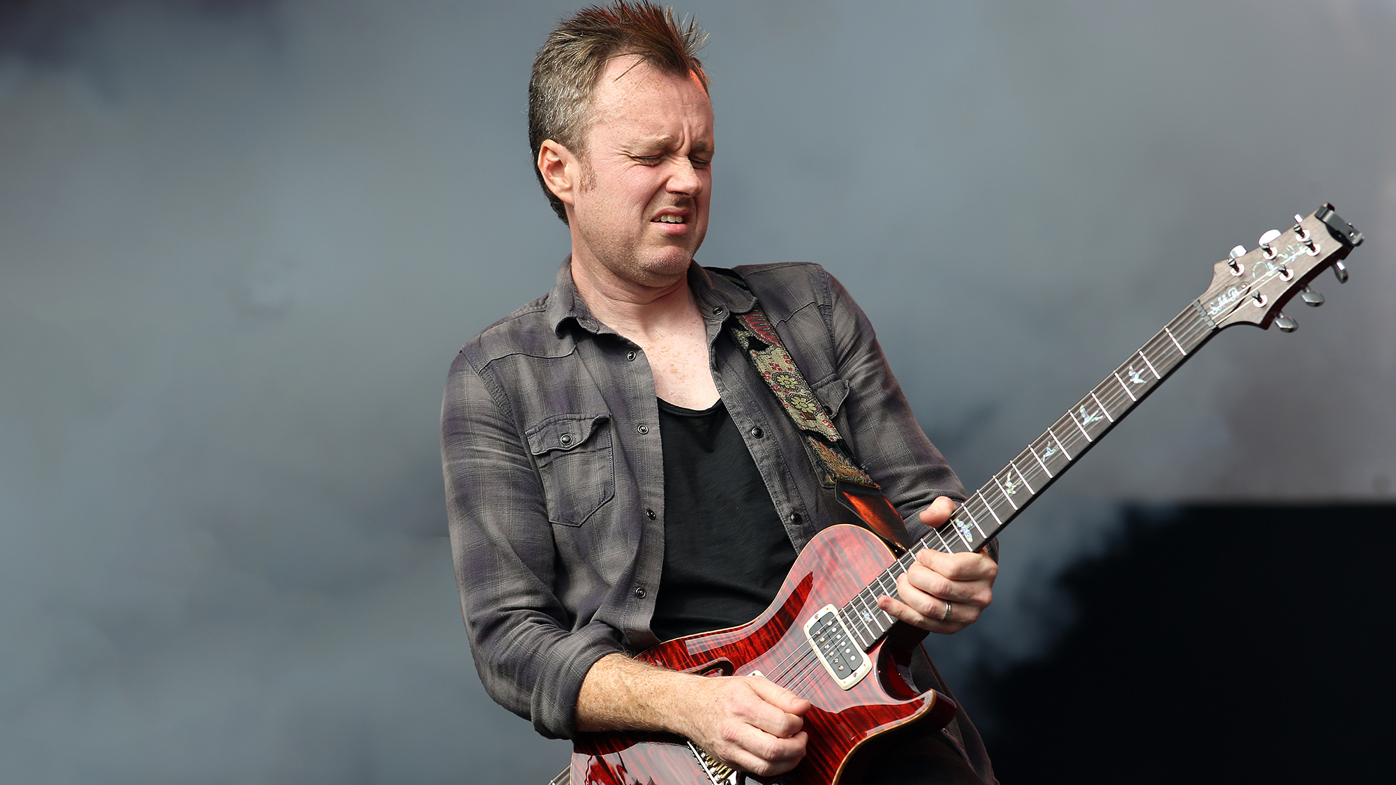 Simon McBride of Snakecharmer performs on stage during Weyfest Festival 2019 at Rural Life Centre on August 17, 2019 in Farnham, England.
