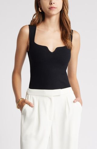 Notched Rib Sweater Tank