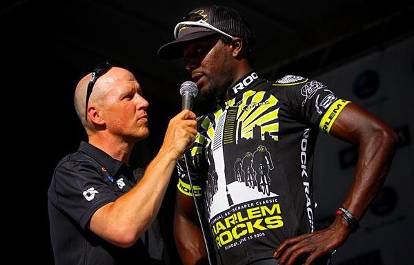 Bahati is interviewed after taking second in the Harlem Rocks crit.