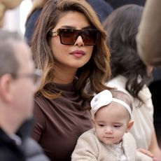 Priyanka Chopra and Malti Marie Chopra Jonas attend The Hollywood Walk of Fame star ceremony honoring The Jonas Brothers on January 30, 2023 in Hollywood, California. 