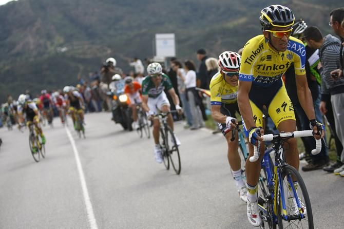 Alberto Contador (Tinkoff-Saxo) puts on the pressure