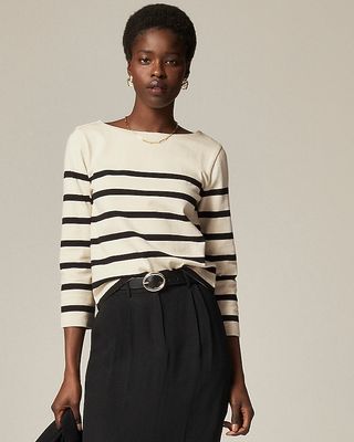 Classic Mariner Cloth Boatneck T-Shirt in Stripe