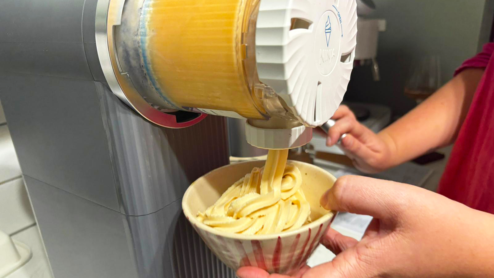 Ninja Swirl by Creami making protein vanilla ice cream