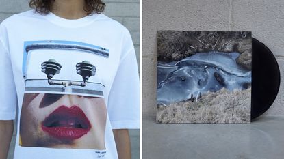 T-shirt and record sleeve from Saint Laurent Rive Droite: Juergen Teller exhibition merchandise
