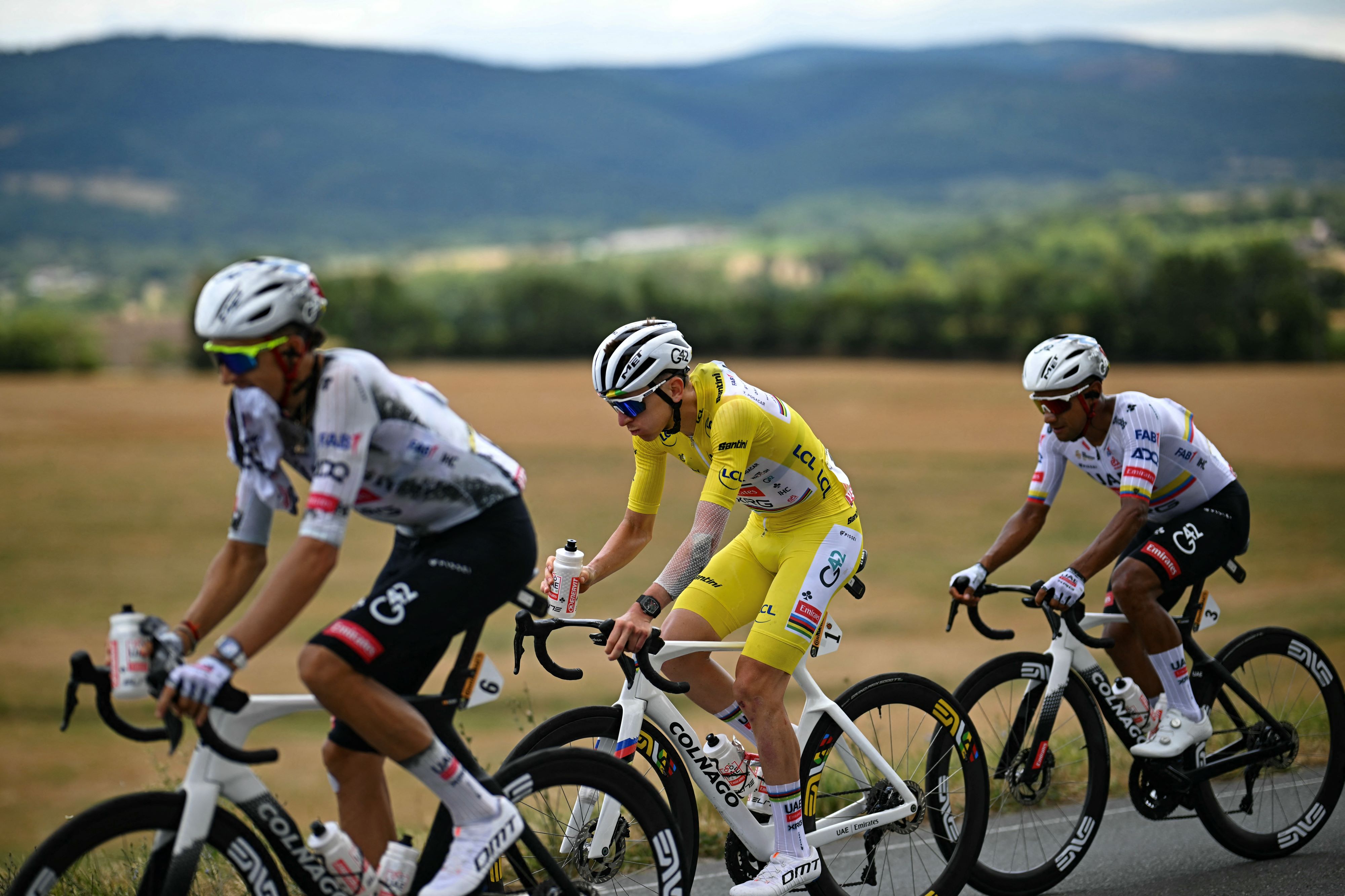 Tadej Pogačar and his team taking it easy on stage 15 of the Tour de France 2025.