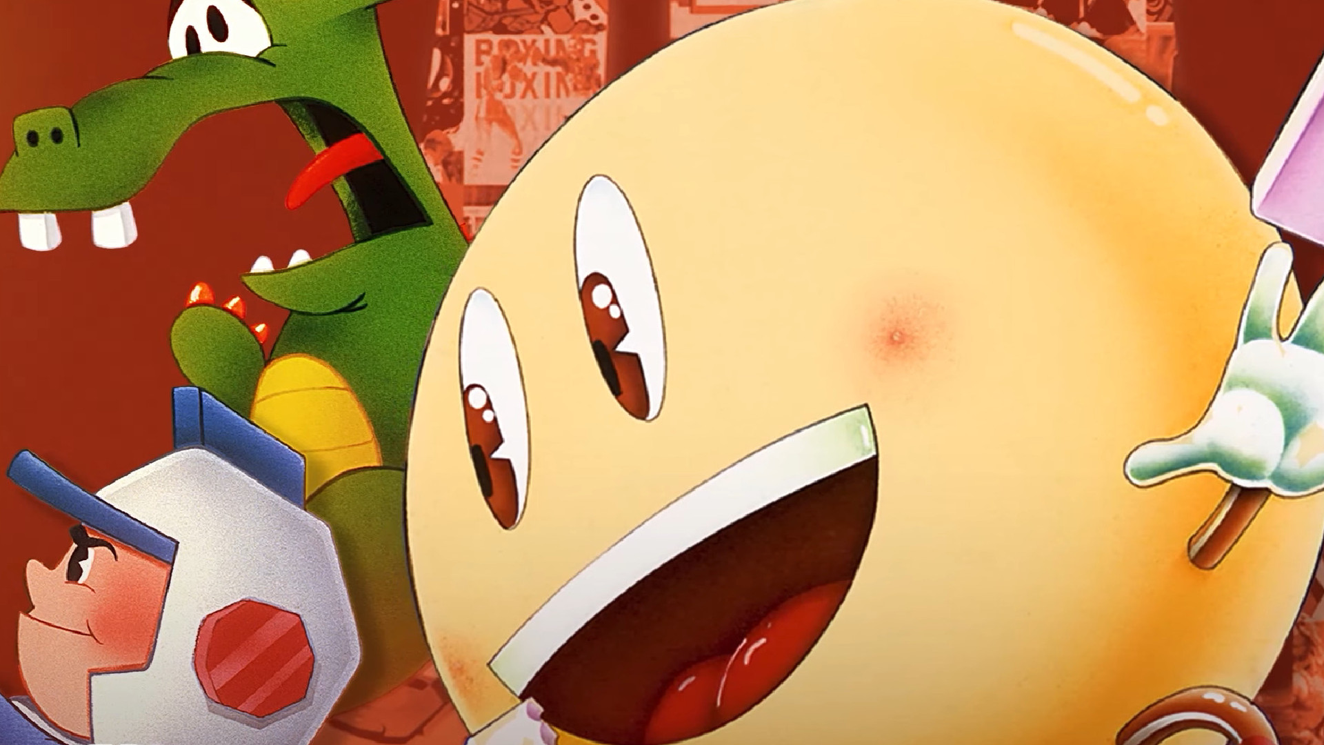 Pac-Man and other Namco characters in art for Atari 50: The Namco Legendary Pack