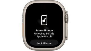 Apple Watch screenshot showing unlocking an iPhone