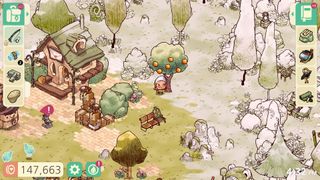 main hub of cozy grove with player character