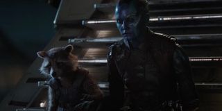 Nebula and Rocket holding hands