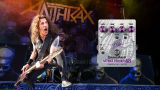 Frank Bello of Anthrax performs at Michigan Lottery Amphitheatre on May 27, 2018 in Sterling Heights, Michigan. 