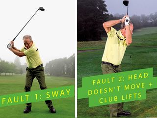 Gary Alliss demonstrating two common backswing faults