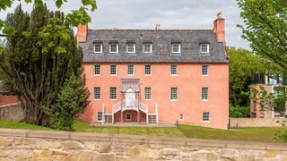 Scots Baronial pink house in Edinburgh.