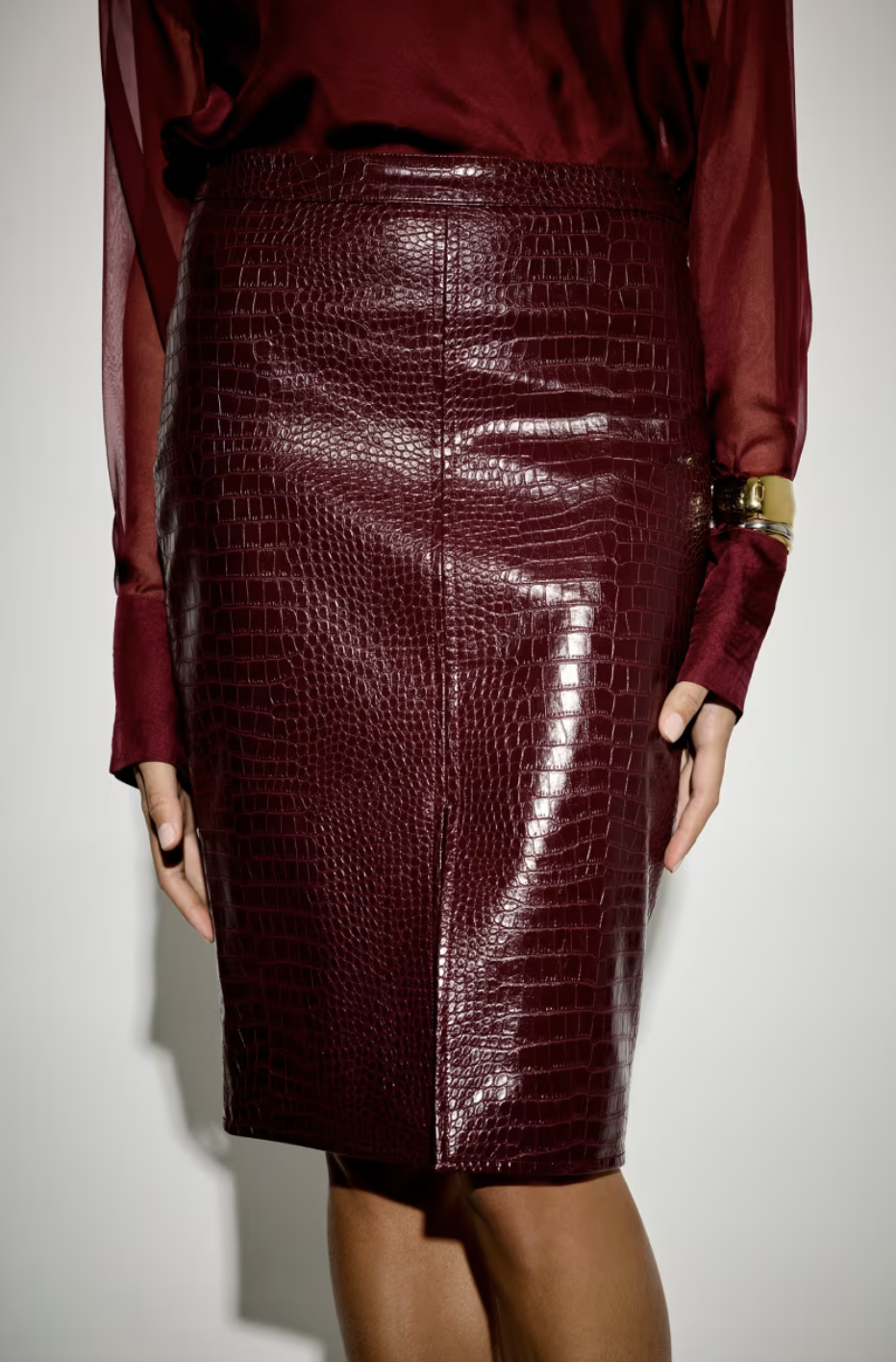 Leonie Hanne for Guess Faux Leather Mini Skirt