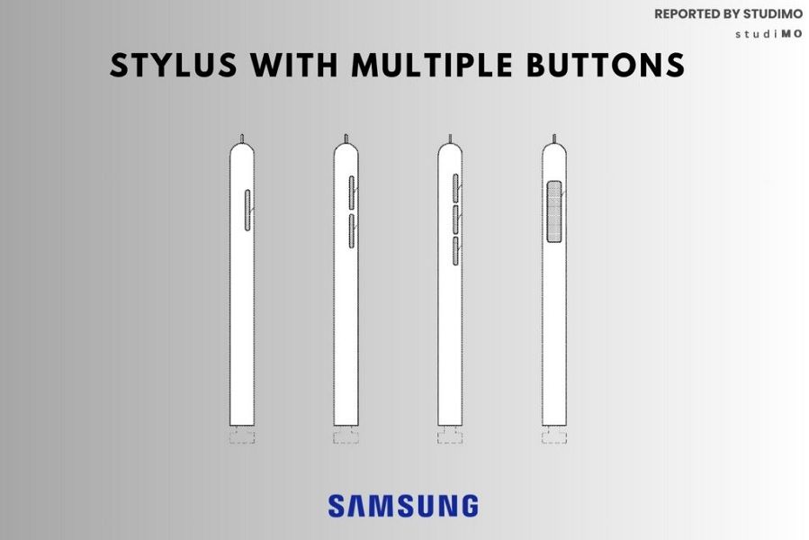 A patented design for new iterations of the S Pen with physical buttons.