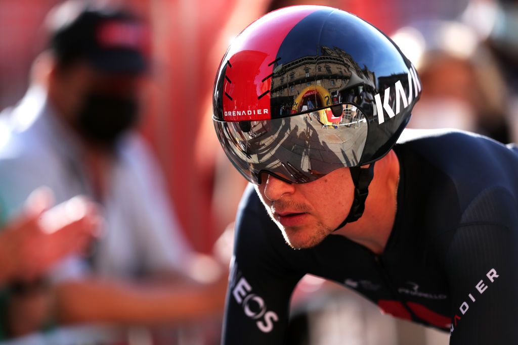 SANTIAGO DE COMPOSTELA SPAIN SEPTEMBER 05 Thomas Pidcock of United Kingdom and Team INEOS Grenadiers after the 76th Tour of Spain 2021 Stage 21 a 338 km Individual Time Trial stage from Padrn to Santiago de Compostela lavuelta LaVuelta21 ITT on September 05 2021 in Santiago de Compostela Spain Photo by Gonzalo Arroyo MorenoGetty Images