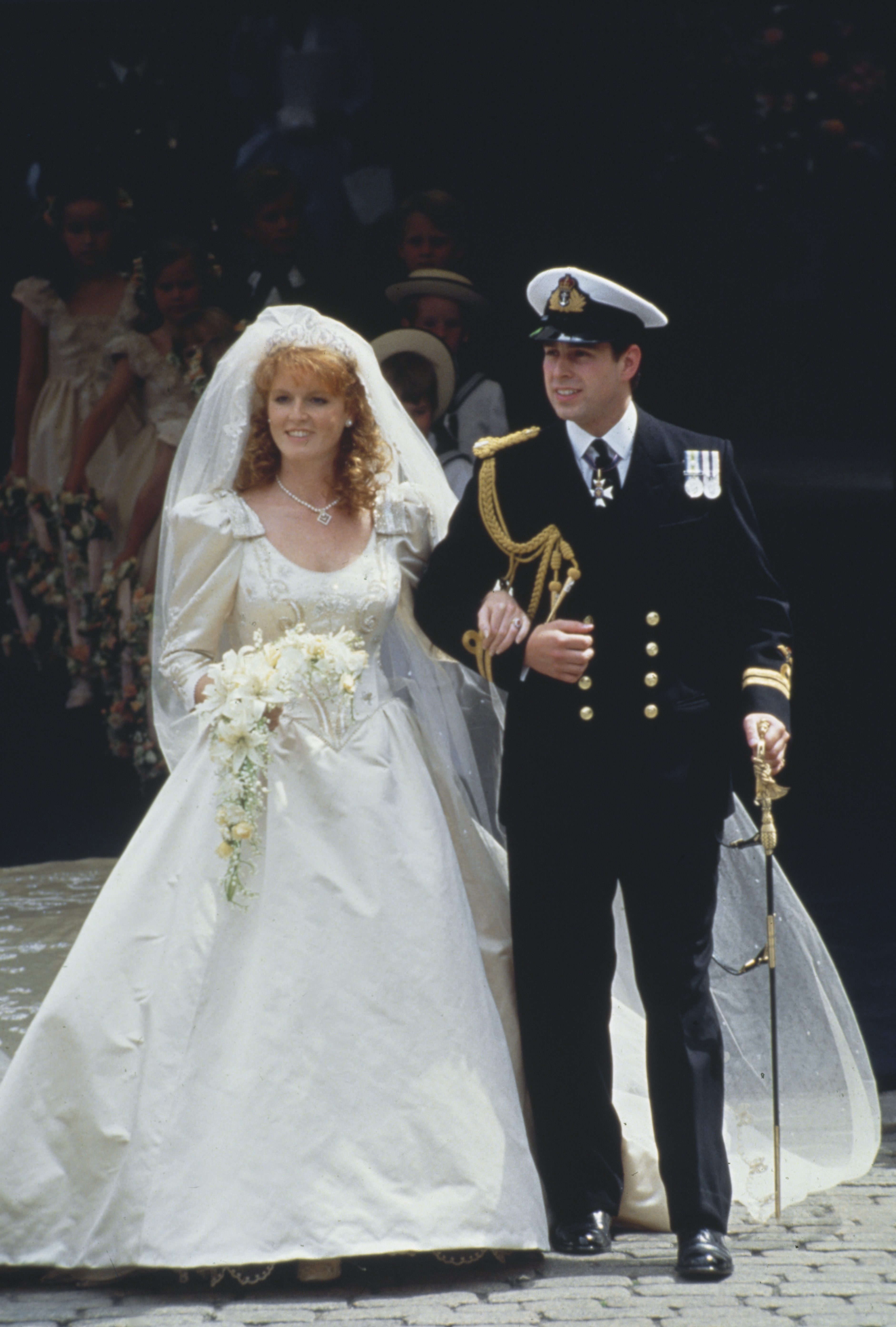 Sarah Ferguson and Andrew on their wedding day