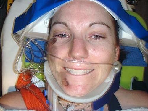 Always smiling: Anna Meares is rushed to hospital in America