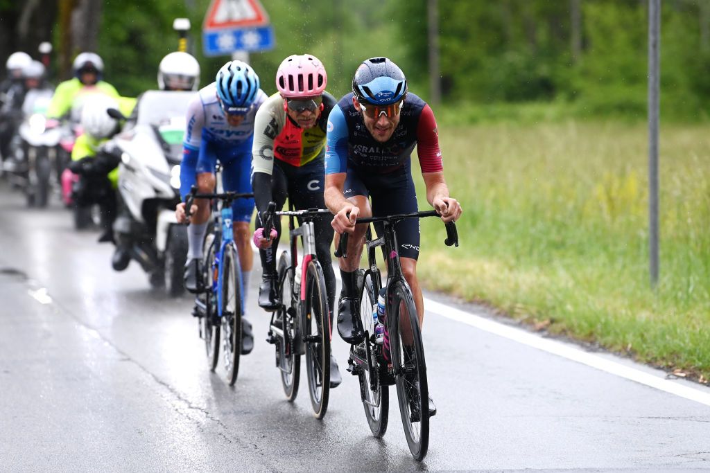 Derek Gee (Israel Premier Tech) in the breakaway on stage 10 at the Giro d&#039;Italia