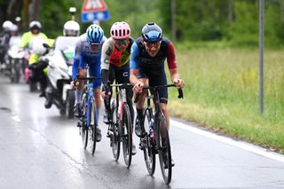 Derek Gee (Israel Premier Tech) in the breakaway on stage 10 at the Giro d'Italia