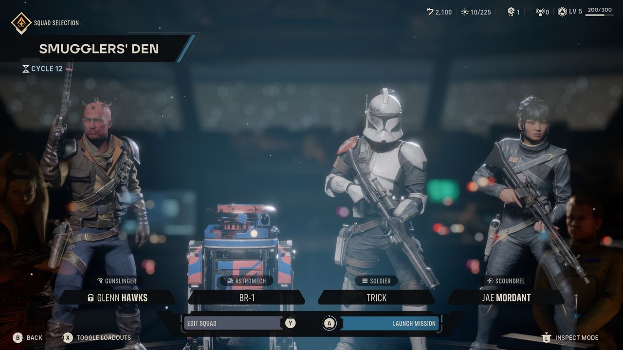Zero Company squad selection screen