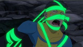 Ka-Hor trying to bind himself to a multiversal Mark Grayson in Invincible season 3 episode 7