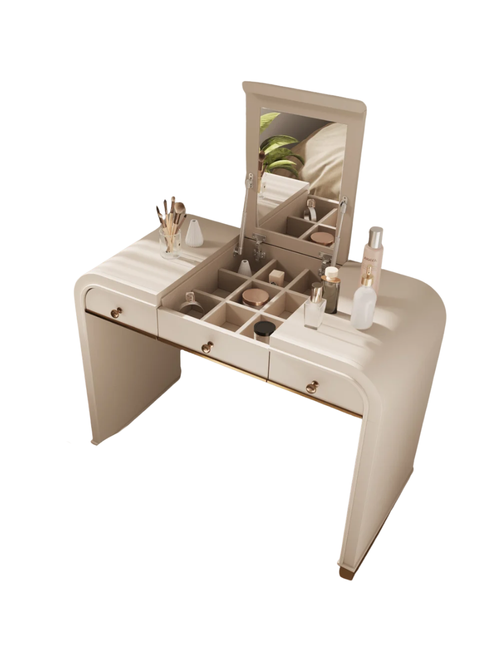 Classic Makeup Vanity With Flip Mirror and 2 Drawers
