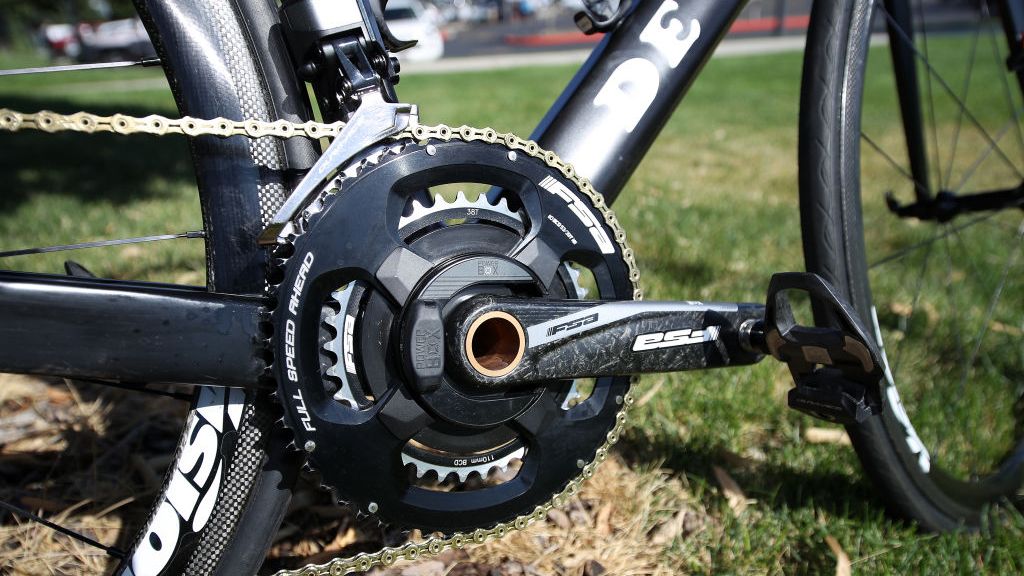 53/38 chainrings are paired with FSA's Powerbox Carbon crankset, which spins on C-Bear ceramic bottom bracket bearings