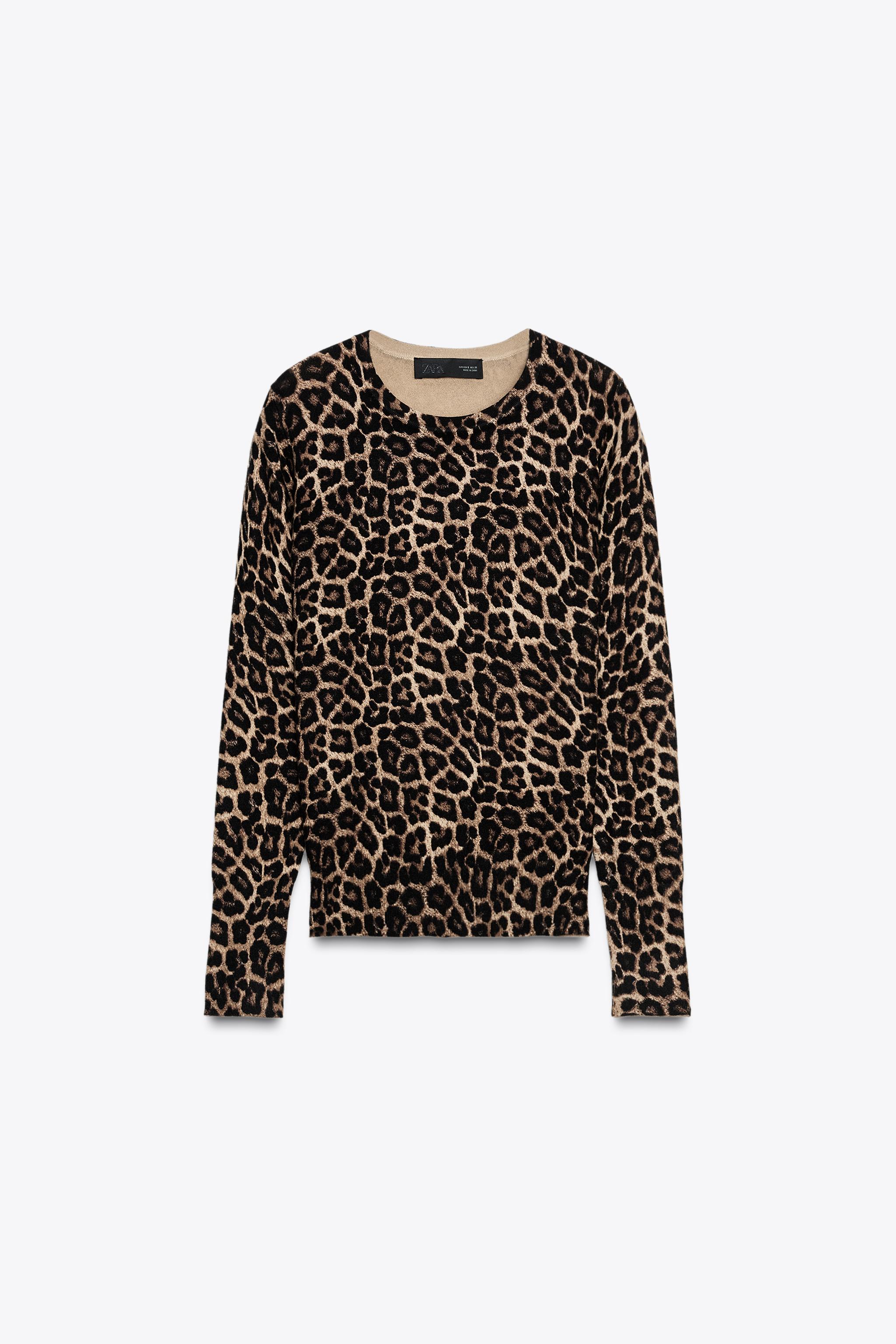 Animal Print Knit Sweater
