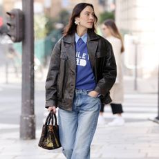 Alexa Chung wearing jeans
