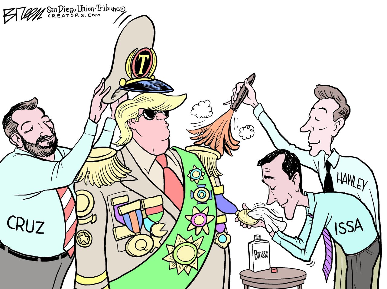 Political Cartoon U.S. Trump Issa Hawley Cruz