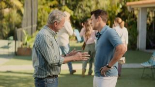 Jake Lacy and Sam Neill in Apples Never Fall