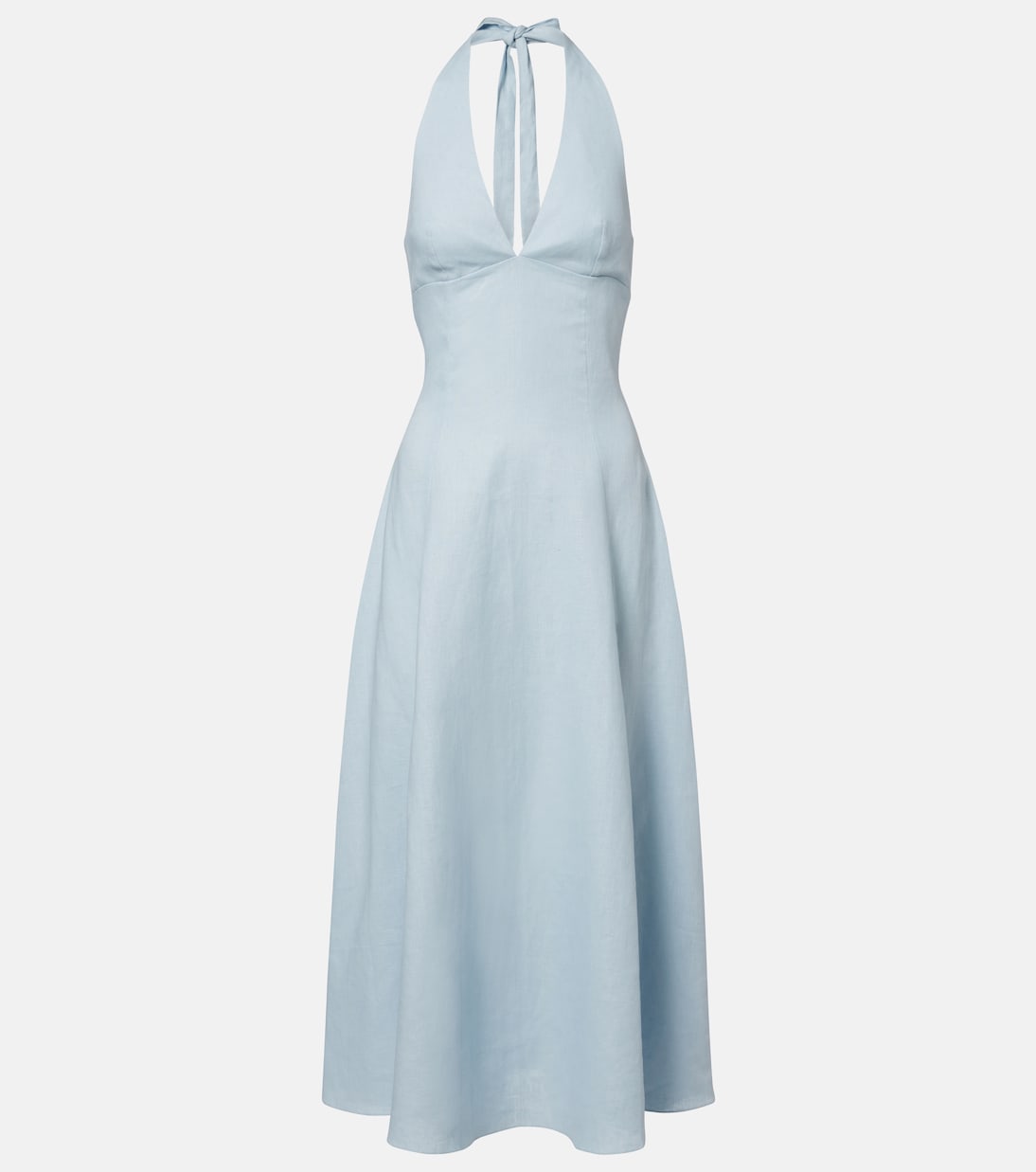 Marais Shirred Linen Midi Dress