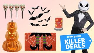 Halloween costumes, candy and decor