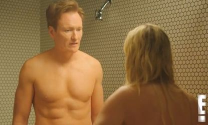Conan O'Brien and Chelsea Handler fight naked in shower