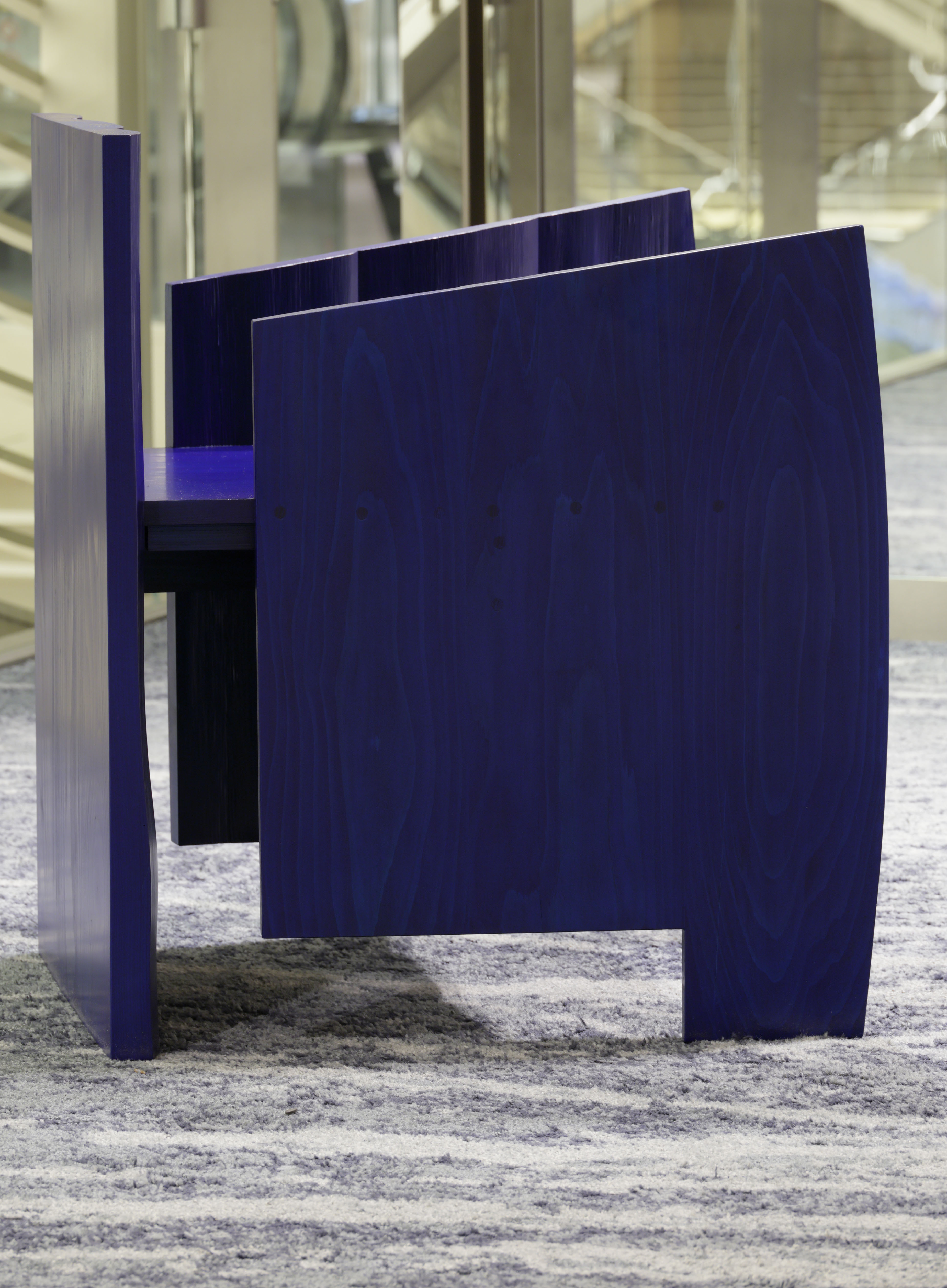 chairs in colourful cedarwood by Rio Kobayashi