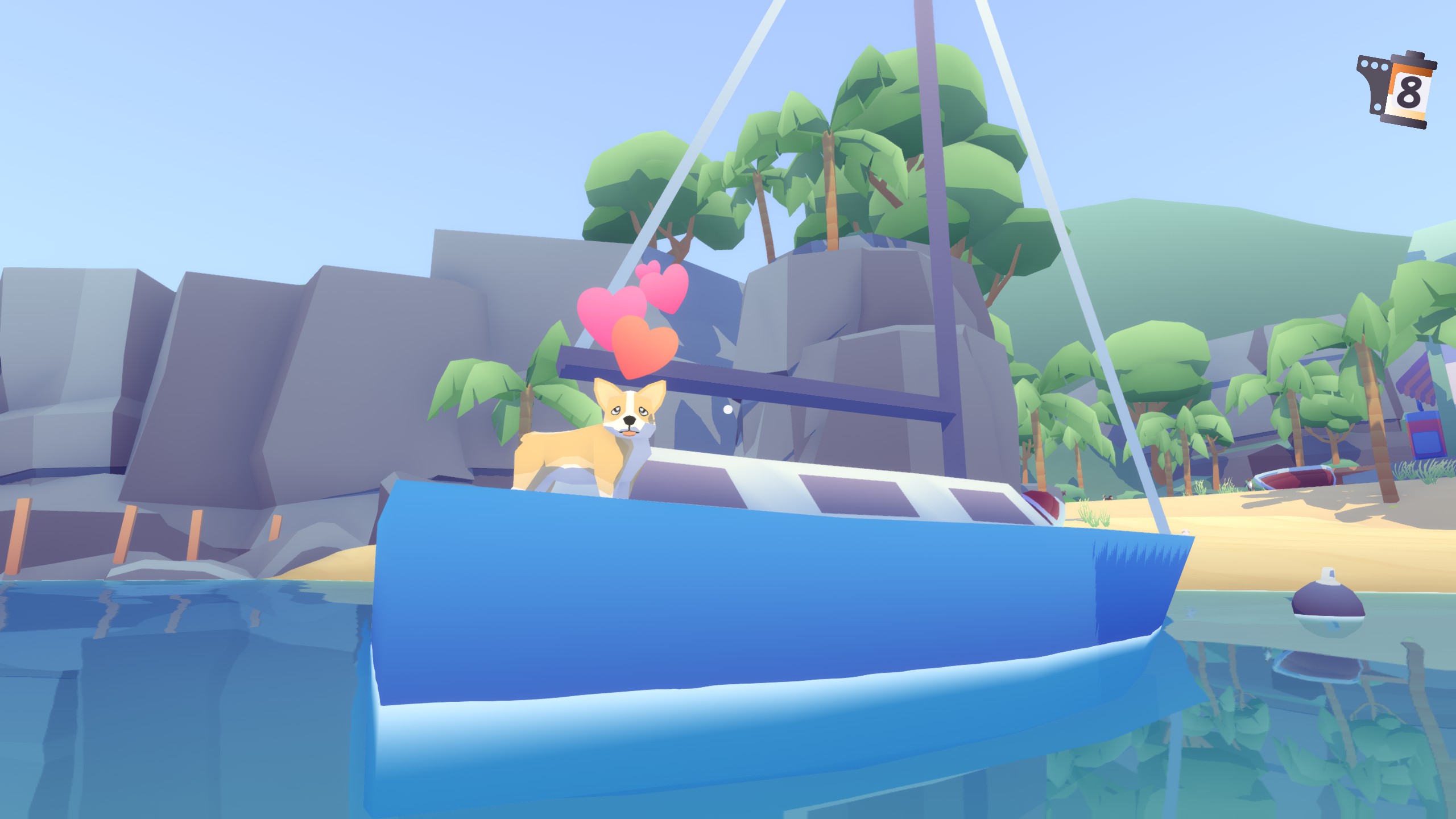 A dog on a yacht