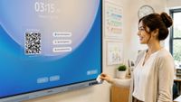 Women teachers use Samsung display technology to enhance the learning classroom. 