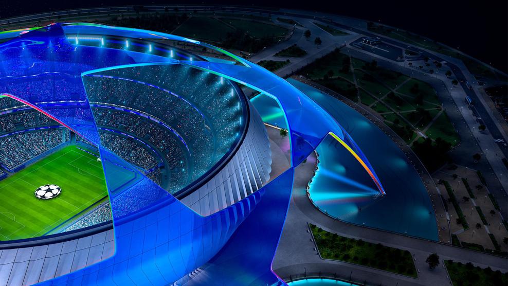 The new UEFA Champions League branding is a colourful update